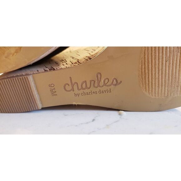 CHARLES BY CHARLES DAVID LAMBERT CORK WEDGE SANDAL SZ 9.5 NWOB - Picture 7 of 11